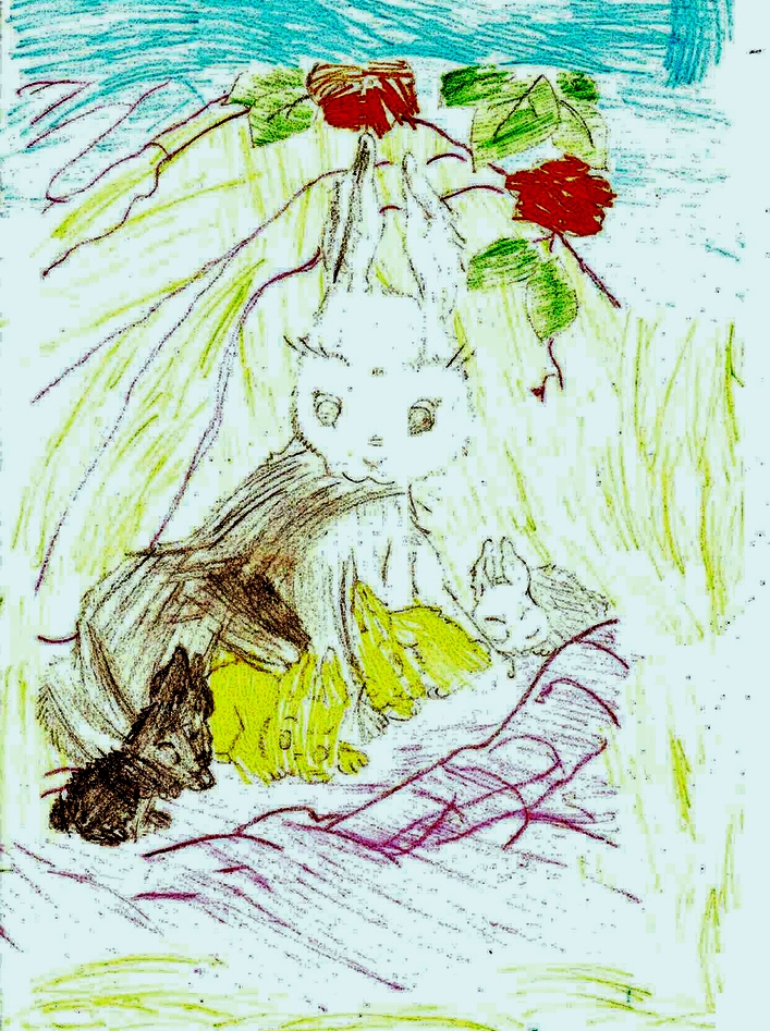 Трифаненкова Анна, 5 лет, г. Челябинск. Мама с крольчатами