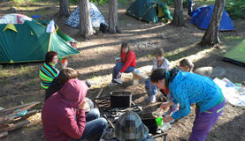 Палаточный лагерь клуба "Багира" на озере Тургояк